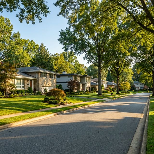Towson Maryland suburban homes and town center